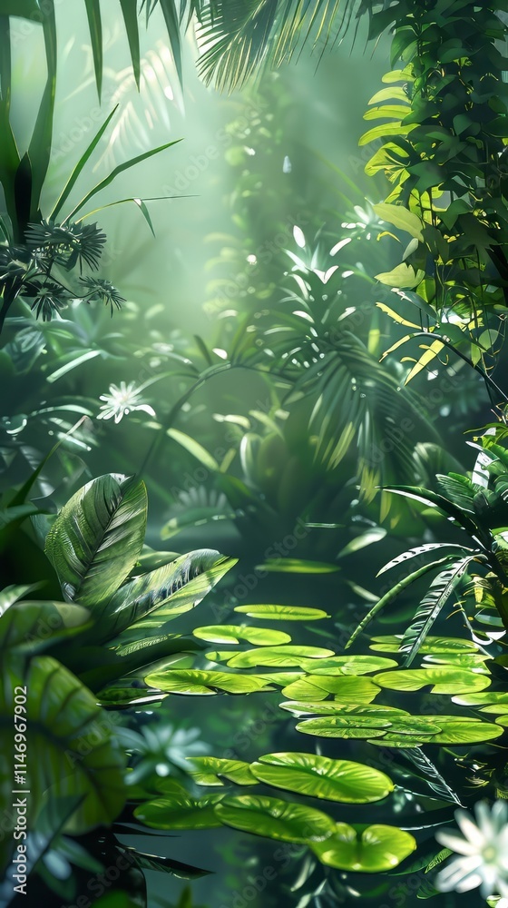 Fototapeta premium Abstract jungle with conceptual design.