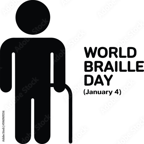 World Braille Day is on January 4th. cartoon vector design template featuring the Braille alphabet, perfect for posters, banners, flyers, cards, and covers.
