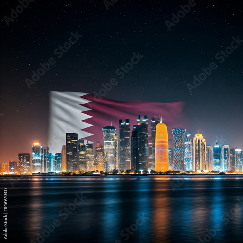 city skyline at night