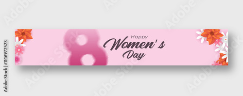 International Women's day illustration, March 8 Women's Day large web banner