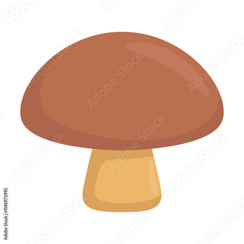 Brown Mushroom Emoji Icon Illustration. Boletus Edulis Vector Symbol Emoticon Design Doodle Vector.