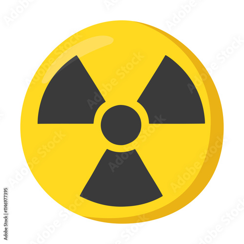Radioactive Emoji Icon Illustration. Radioactivity Vector Symbol Emoticon Design Doodle Vector.