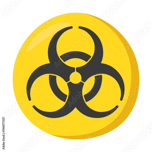 Biohazard Emoji Icon Illustration. Biological Vector Symbol Emoticon Design Doodle Vector.