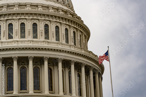 Washington DC - October 26, 2024: Clouds over the United States Capitol Building.