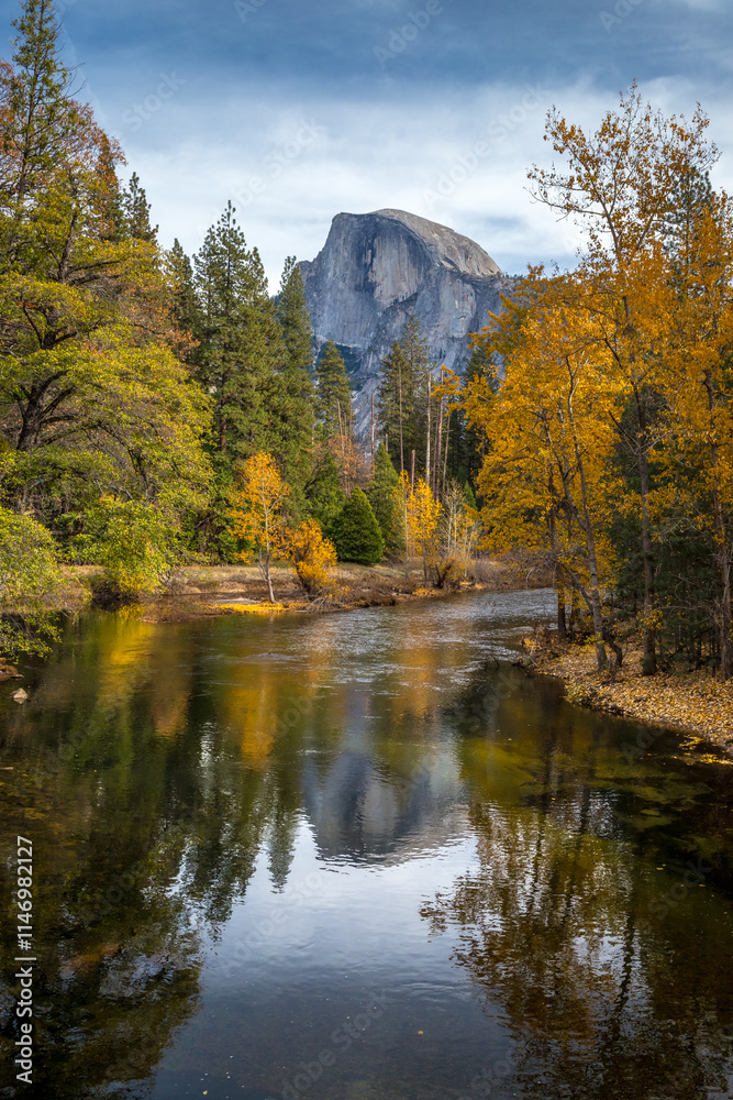 Half Dome glows in Yosemite's autumn