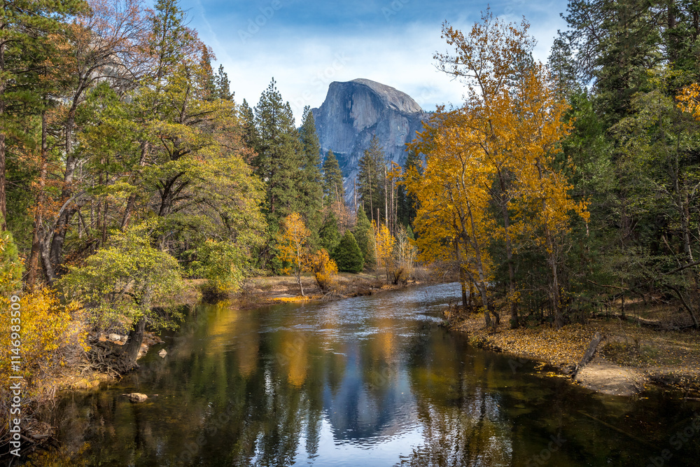 Autumn view of Half Dome, Yosemite
