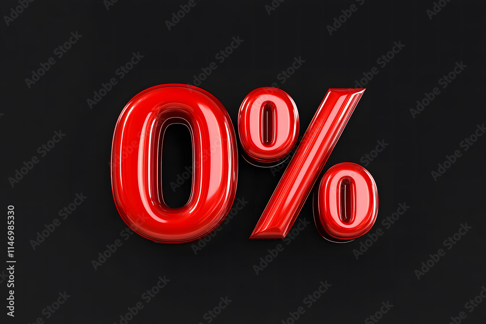 Red 0% Symbol on Dark Background Red 0% Symbol on Dark Background