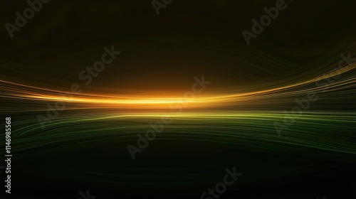 Abstract Gold and Green Light Streaks Background