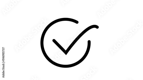 Check Mark Animation Icon Approved Tick Mark on White Background | Success & Correct Sign.