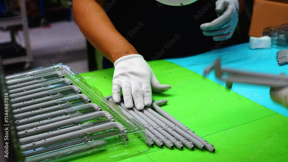 Ensamble Manual de Componentes Plásticos en Línea de Producción