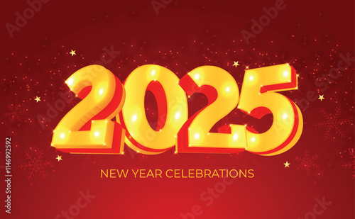 2025 Happy New Year background Banner with numbers date 2025 year