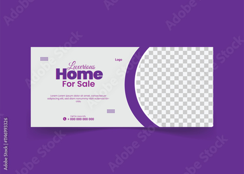 Simple and elegant real estate banner or cover design template