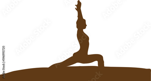 Silhouette of Yoga at sunset on the beach