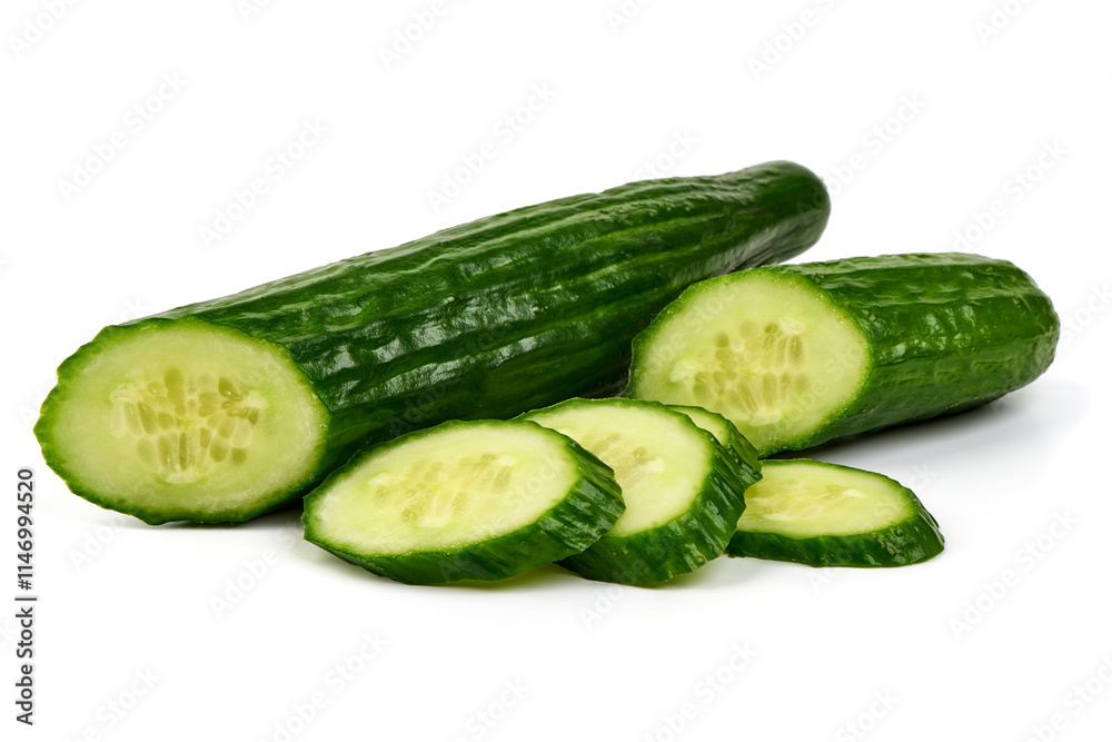 Fresh cucumber, isolated on white background. Fresh cucumber, isolated on white background.