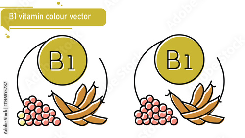  abstracts design vector B1 vitamin color sets