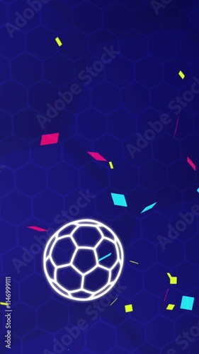 Soccer player outline kicking the ball motion graphic animation