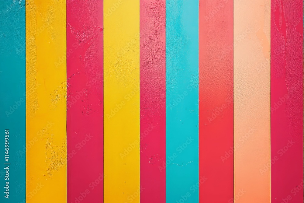 Vertical stripes; vibrant, textured colors. Vertical stripes; vibrant, textured colors.