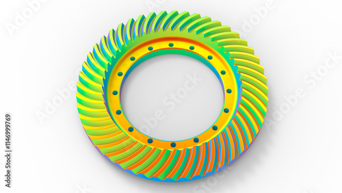 Obraz na płótnie 3D rendering - FEA study of a bevel gear w salonie