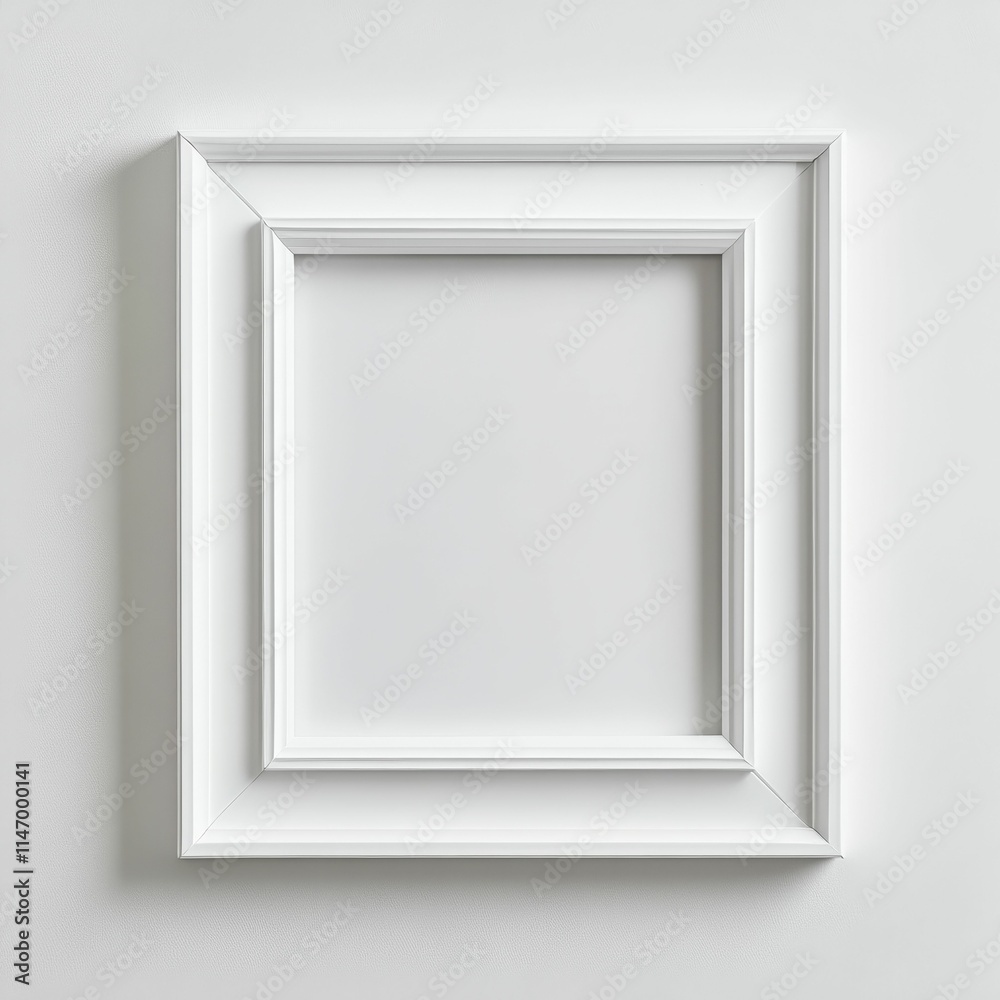White frame, empty, wall-mounted, simple, elegant. White frame, empty, wall-mounted, simple, elegant.