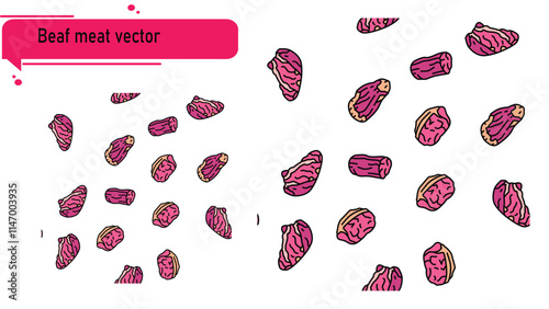  abstracts design vectors beaf meat sets photo