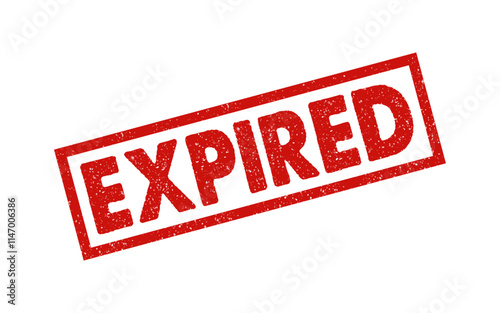Expired red ink rubber stamp sign symbol seal badge dusty grunge effect outdated product timeup store tag vignette