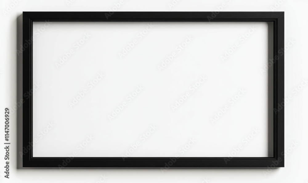 Blank rectangular picture frame, black border. Blank rectangular picture frame, black border.