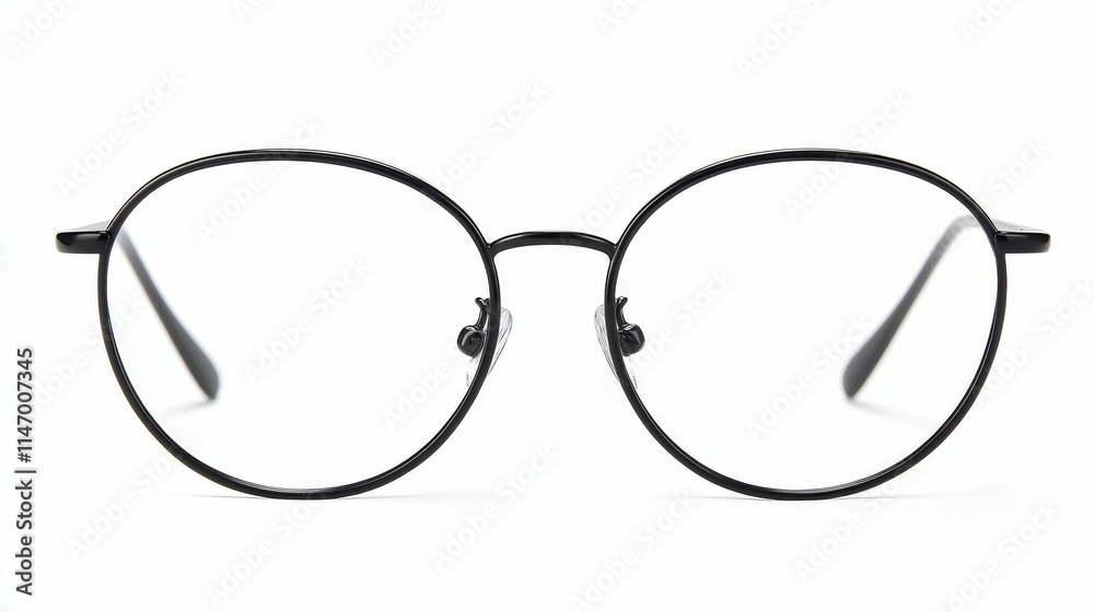 Fototapeta premium Black, round eyeglasses; simple, classic design.