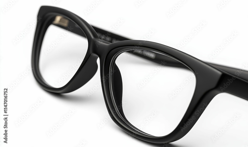 Black, sleek eyeglasses; modern, minimalist design. Black, sleek eyeglasses; modern, minimalist design.