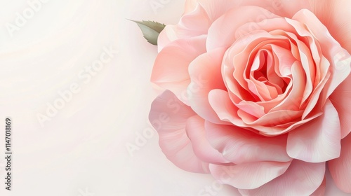 A soft pink rose blossoms against a pale background, exuding elegance and beauty, perfect for romantic or floral-themed designs.