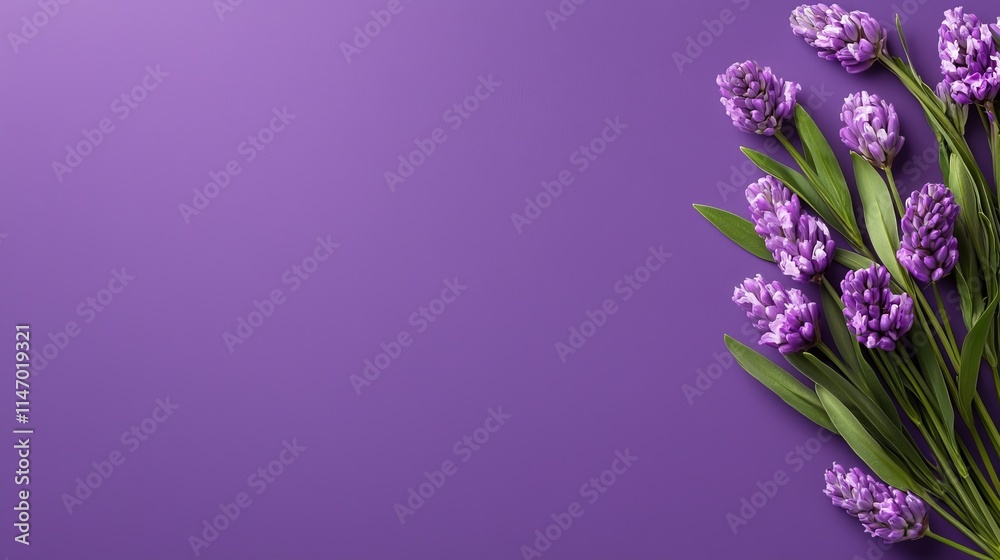 Fototapeta premium A bunch of purple flowers on a purple background