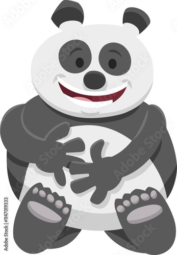 happy cartoon panda bear animal character