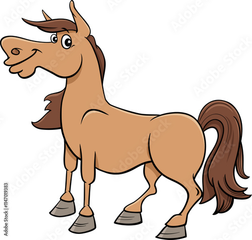 funny cartoon horse farm animal character