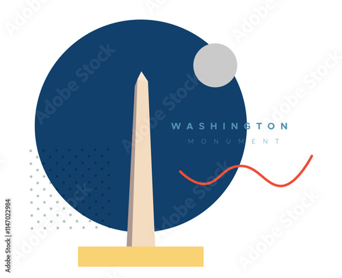 An Obelisk - The Washington Monument - Stock Illustration