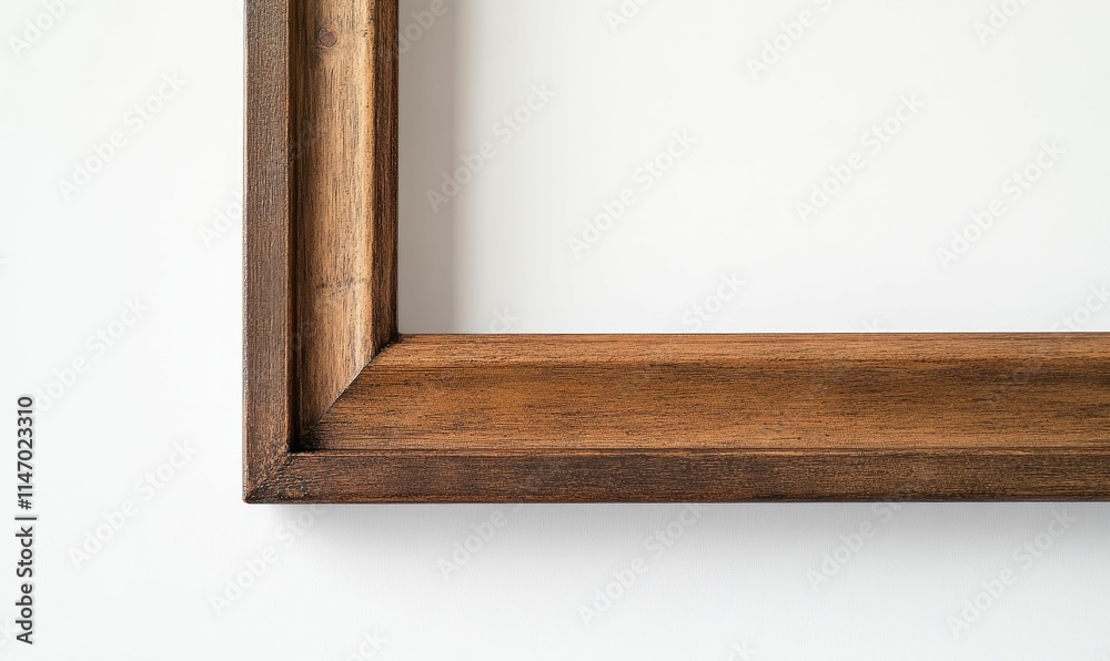 Dark brown wooden frame corner, white background. Dark brown wooden frame corner, white background.
