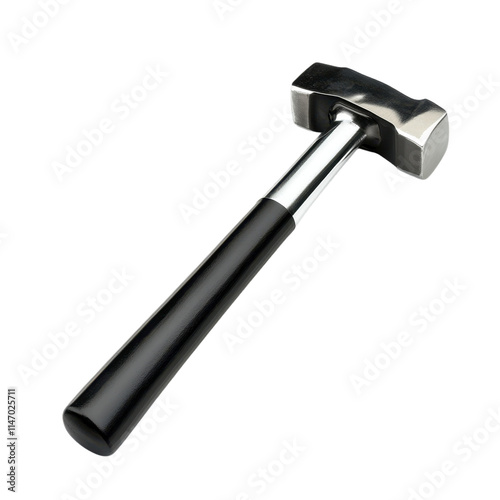 Black and silver sledgehammer on an isolated background, symbolizing strength and demolition.