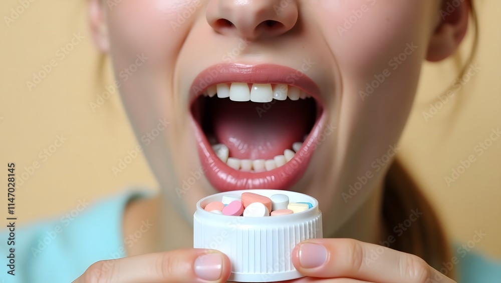 Office workers are so stressed they have to take many pills.