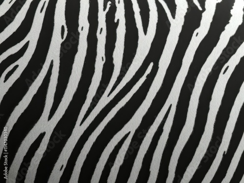 Striking black and white zebra stripes, close-up texture, high contrast, surface, animal print