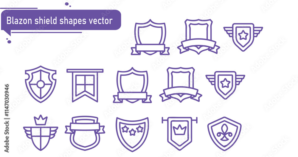 abstracts design vector blazon shield shapes sets abstracts design vector blazon shield shapes sets