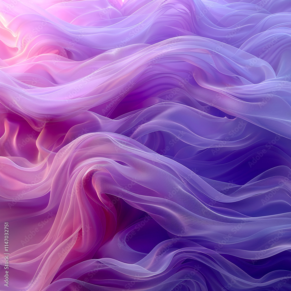 Obraz premium Soft waves of color blend in gentle harmony. Generative AI