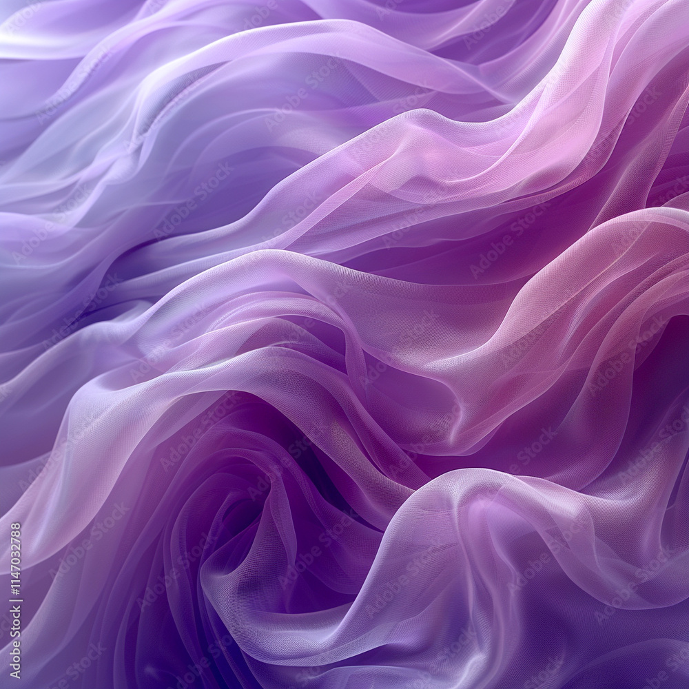Fototapeta premium Soft whispers of purple fabric flowing in gentle waves. Generative AI