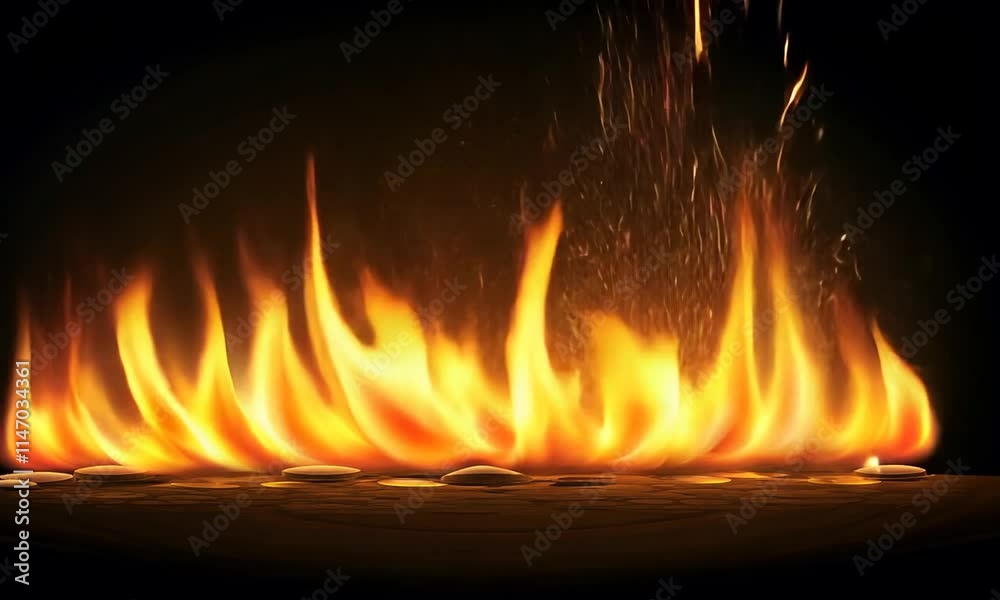 fire burn dark background ai generated video concept fire burn dark background ai generated video concept