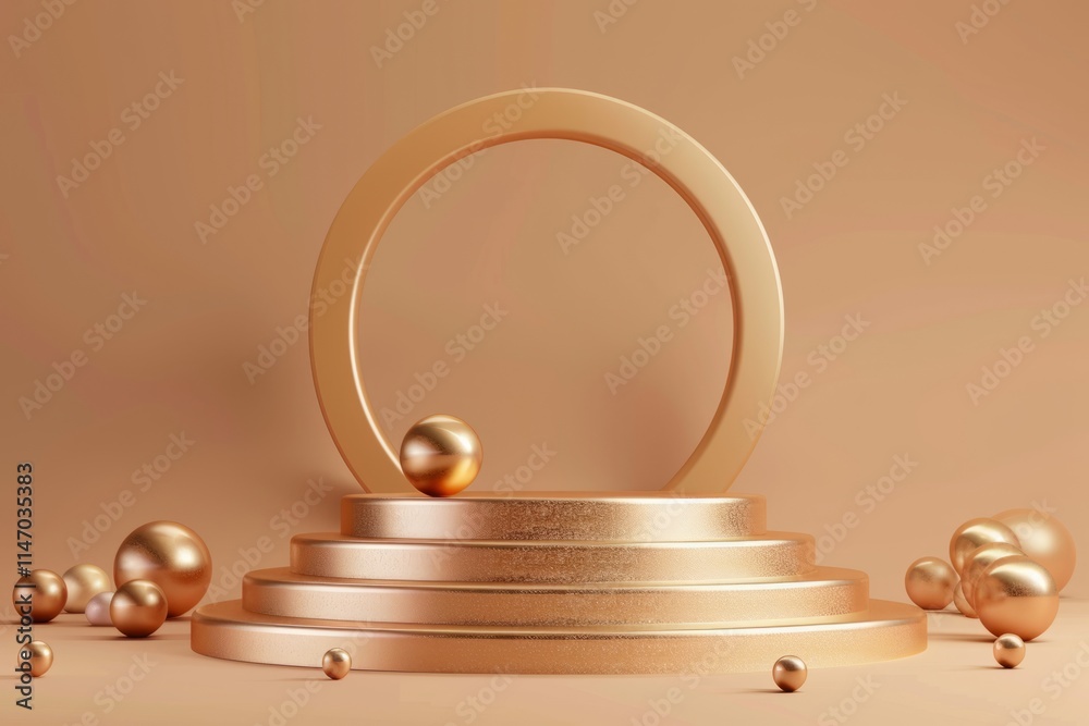 Realistic 3D illustration portraying an award podium with authenticity and precision