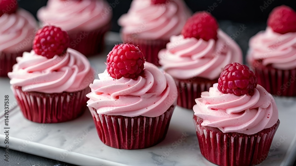 Cupcakes Topped with Raspberries
Cupcakes Topped with Raspberries