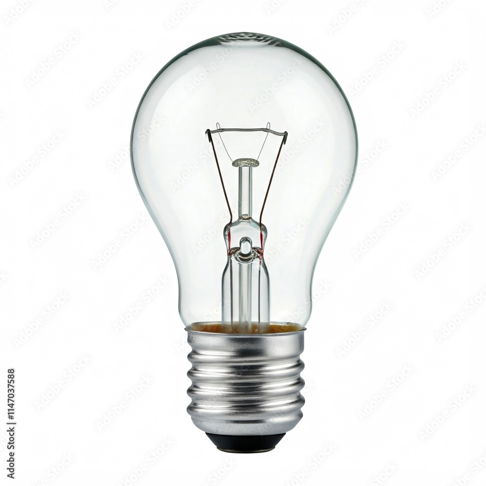Single Lightbulb on White Background, The light bulb is burning bright on a white background
Single Lightbulb on White Background, The light bulb is burning bright on a white background