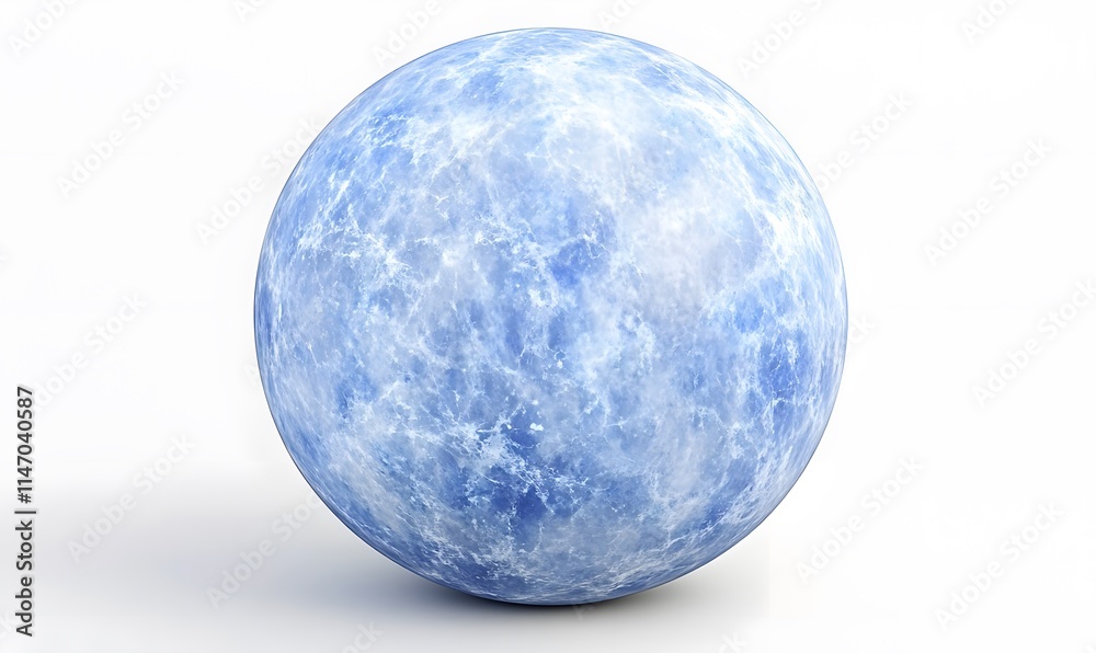 Blue marble sphere with cloudy pattern on white backdrop. Blue marble sphere with cloudy pattern on white backdrop.