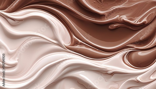 Wallpaper Mural Artistic chocolate and cream texture, soft swirls, smooth gradient, elegant design Torontodigital.ca