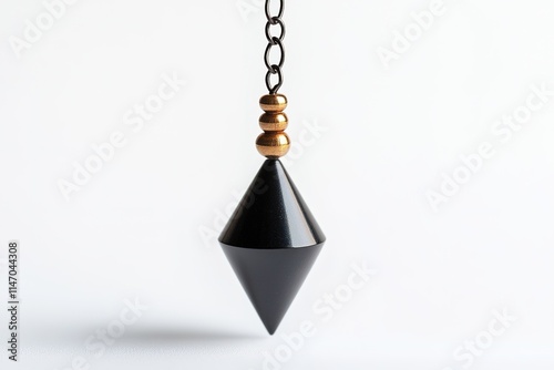 Elegant black pendant with geometric shape, suspended by delicat photo