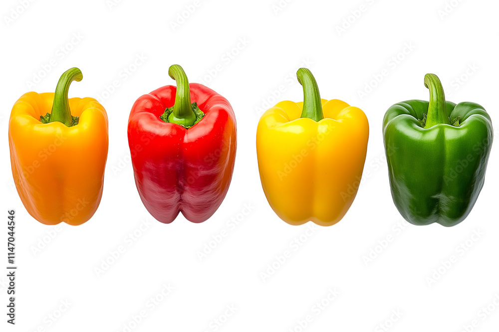 three peppers isolated on white
