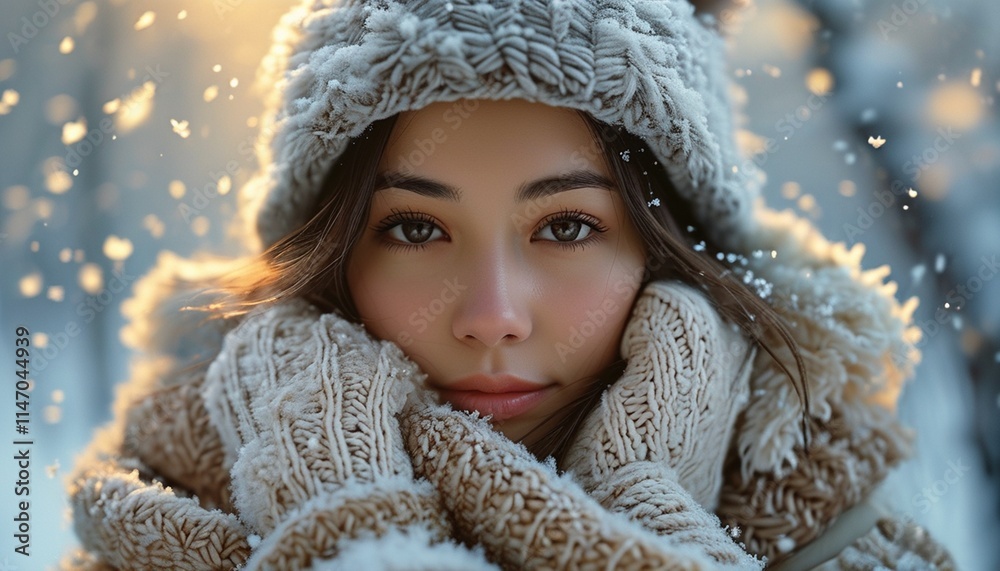 portrait of a woman in winter portrait of a woman in winter