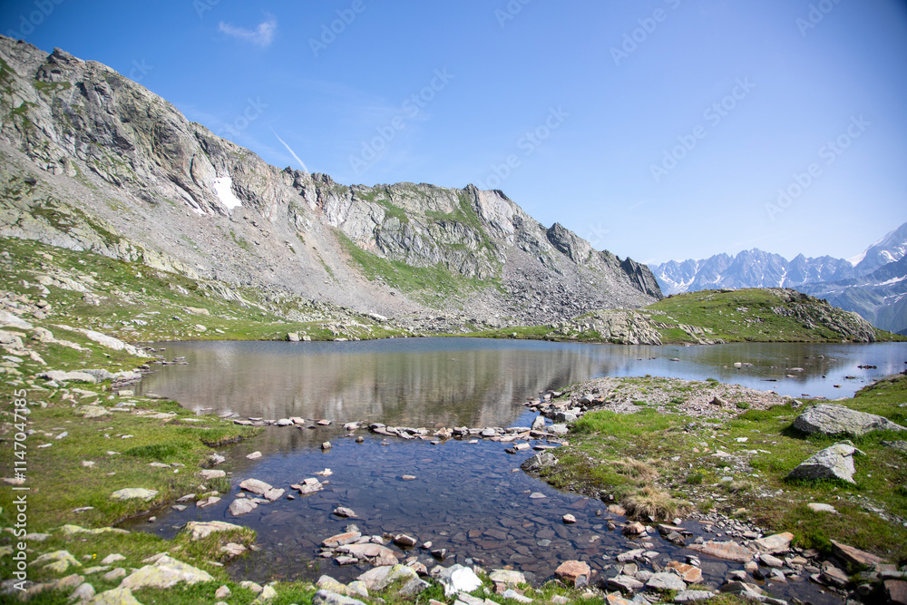 Naklejka premium Hike to the Grand St Bernard Pass, Switzerland